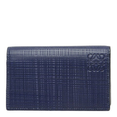 ロエベ アナグラム カードケース 名刺入れ ネイビー レザー レディース LOEWE 中古
