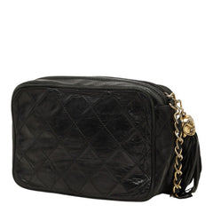 シャネル ココマーク マトラッセ 斜め掛け チェーン ショルダーバッグ ブラック ラムスキン レディース CHANEL 中古