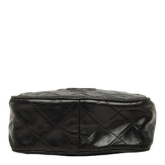シャネル ココマーク マトラッセ 斜め掛け チェーン ショルダーバッグ ブラック ラムスキン レディース CHANEL 中古