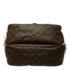 ルイ ヴィトン モノグラム ソミュール35 斜め掛け ショルダーバッグ M42254 ブラウン PVC レザー レディース LOUIS VUITTON 中古
