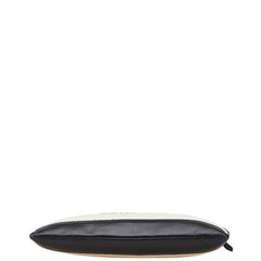 バレンシアガ ネイビークリップM クラッチバッグ 373834 ベージュ ブラック キャンバス レザー レディース BALENCIAGA 【中古】
