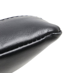 バレンシアガ ネイビークリップM クラッチバッグ 373834 ベージュ ブラック キャンバス レザー レディース BALENCIAGA 【中古】