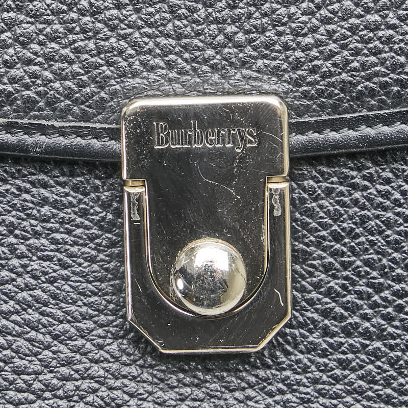 バーバリーズ ノバチェック シャドーホース ハンドバッグ ブラック レザー レディース Burberrys 【中古】