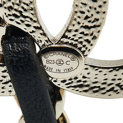 シャネル ココマーク マトラッセ バッグモチーフ ピンブローチ ゴールド クリア ブラック メッキ プラスチック レザー レディース CHANEL 【中古】