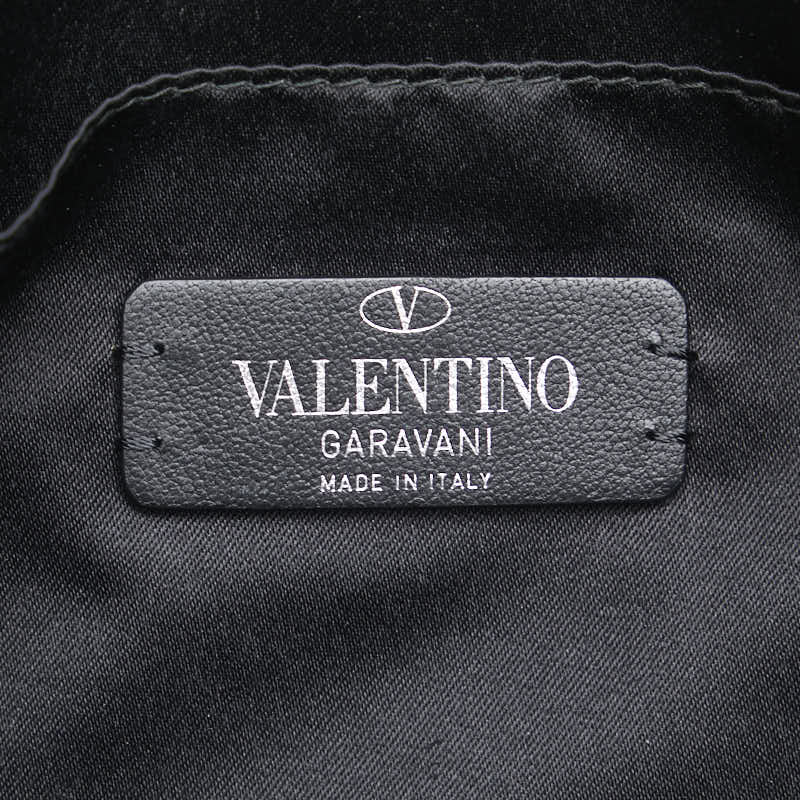 ヴァレンチノ Vロゴ クラッチバッグ ブラック マルチカラー レザー メンズ Valentino 【中古】