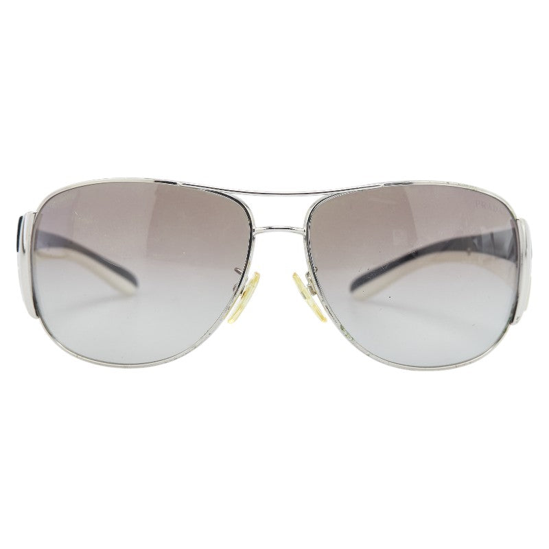 プラダ サイドロゴ サングラス SPR75G シルバー ブラック プラスチック レディース PRADA 【中古】
