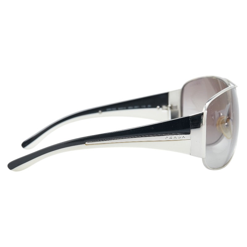 プラダ サイドロゴ サングラス SPR75G シルバー ブラック プラスチック レディース PRADA 【中古】