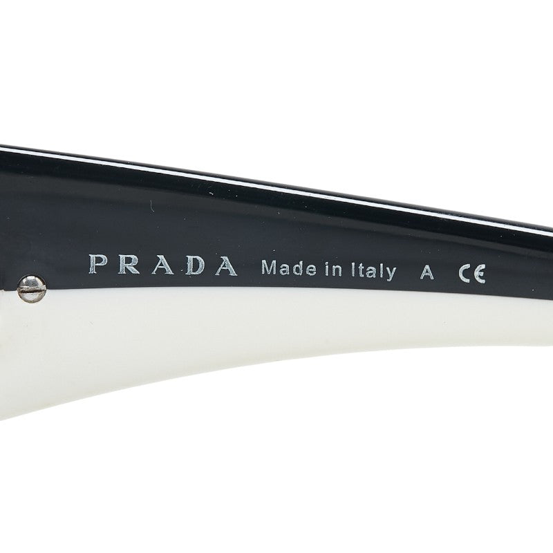 プラダ サイドロゴ サングラス SPR75G シルバー ブラック プラスチック レディース PRADA 【中古】