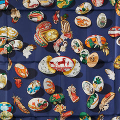 エルメス カレ90 COUVEE D HERMES エルメスの卵 スカーフ レッド マルチカラー シルク レディース HERMES 【中古】