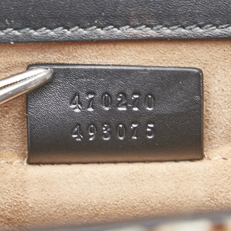 グッチ シェリーライン シルヴィ レオパード ミニ ハンドバッグ ショルダーバッグ 2WAY 470270 ベージュ ブラウン ハラコ レザー レディース GUCCI 【中古】