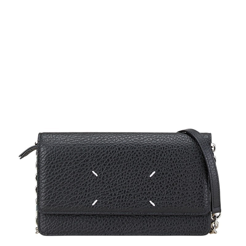 マルタンマルジェラ メゾンマルジェラ チェーンショルダーバッグ ウォレットバッグ SA3UI0008 ブラック レザー レディース MARTIN MARGIELA 【中古】