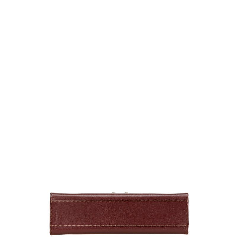 カルティエ マストライン ハンドバッグ ワインレッド レザー レディース CARTIER 【中古】