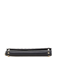 ヴァレンティノ ロックスタッズ 長財布 ブラック ゴールド レザー レディース VALENTINO 【中古】