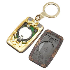 ルイ ヴィトン ダミエ アストロピル キーホルダー キーリング バッグチャーム ライト M66186 ブラウン ゴールド PVC メッキ レディース LOUIS VUITTON 【中古】