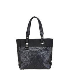 シャネル パリビアリッツトートPM トートバッグ A34208 ブラック PVC キャンバス レディース CHANEL 【中古】