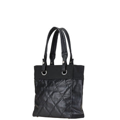 シャネル パリビアリッツトートPM トートバッグ A34208 ブラック PVC キャンバス レディース CHANEL 【中古】