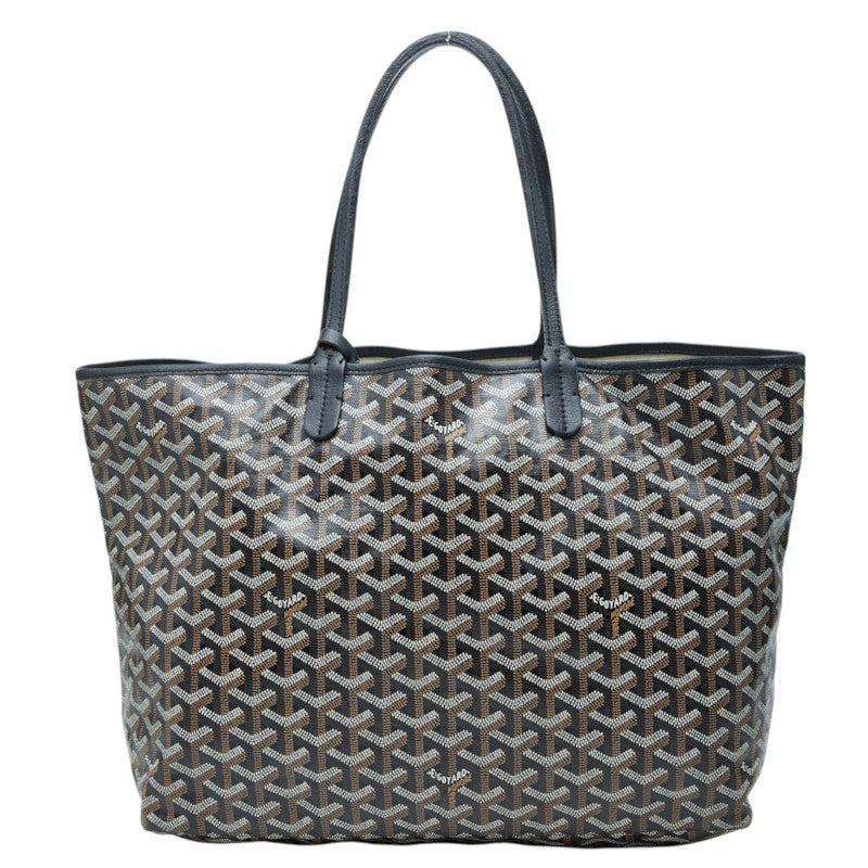 ゴヤール サンルイ PM トートバッグ ブラック ブラウン PVC レザー レディース GOYARD 中古