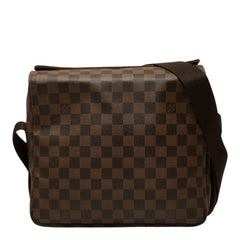 ルイ ヴィトン ダミエ ナヴィグリオ 斜め掛け ショルダーバッグ N45255 ブラウン PVC レザー レディース LOUIS VUITTON 中古
