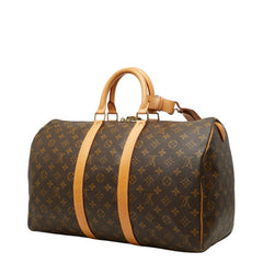 ルイ ヴィトン モノグラム キーポル45 ボストンバッグ トラベルバッグ M41428 ブラウン PVC レザー レディース LOUIS VUITTON 中古