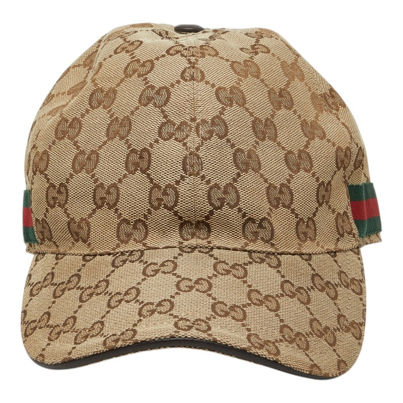 グッチ GGキャンバス シェリーライン ベースボールキャップ サイズM 58 200035 ベージュ マルチカラー キャンバス レディース GUCCI 中古