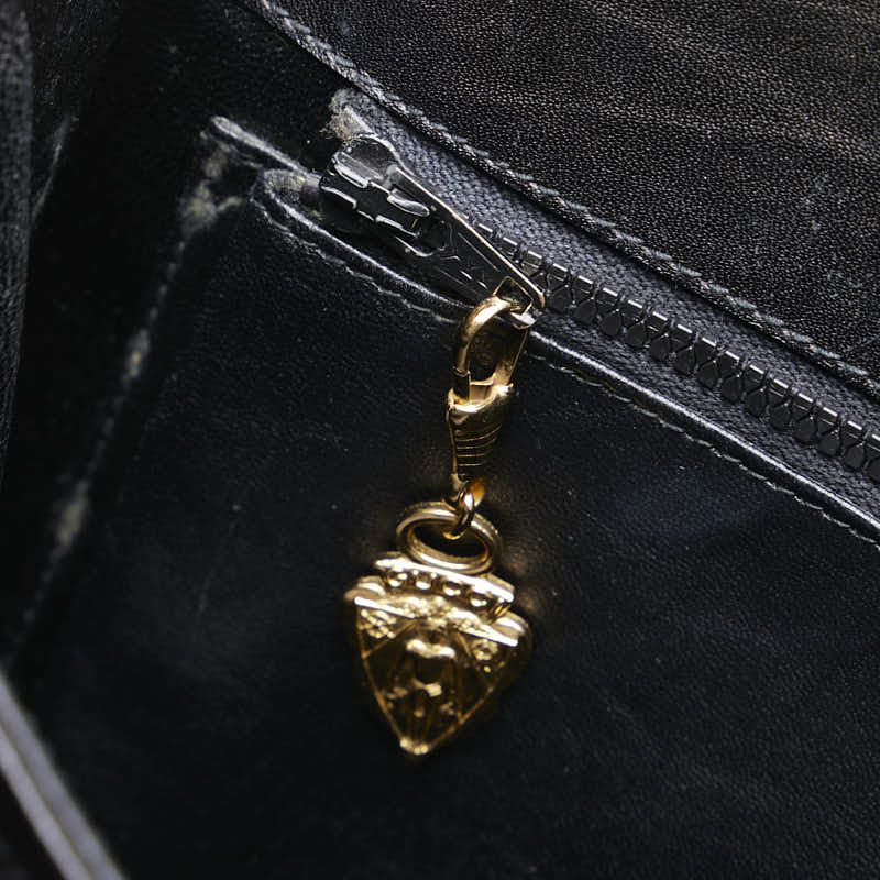 グッチ インターロッキングG 斜め掛け ショルダーバッグ ブラック レザー レディース GUCCI 【中古】