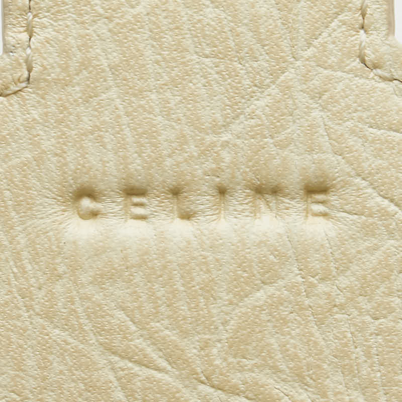 セリーヌ マカダム 長財布 ブラウン アイボリー キャンバス レザー レディース CELINE 【中古】