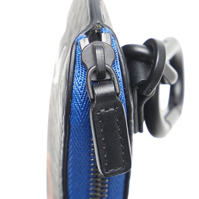 エム シー エム ヴィセトス バッグチャーム コインケース MXZCATA14BK001 ブラック ブルー レザー メンズ MCM 【中古】