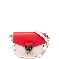 エム シー エム ヴィセトス バレンタイン限定 斜め掛け チェーン ショルダーバッグ ピンク レッド レザー レディース MCM 【中古】