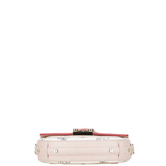 エム シー エム ヴィセトス バレンタイン限定 斜め掛け チェーン ショルダーバッグ ピンク レッド レザー レディース MCM 【中古】