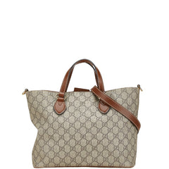 グッチ GGスプリーム ハンドバッグ ショルダーバッグ 2WAY 473887 ベージュ ブラウン PVC レザー レディース GUCCI 【中古】