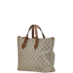 グッチ GGスプリーム ハンドバッグ ショルダーバッグ 2WAY 473887 ベージュ ブラウン PVC レザー レディース GUCCI 【中古】
