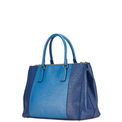 プラダ 三角ロゴプレート ハンドバッグ ブルー サフィアーノ レディース PRADA 【中古】