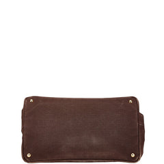 プラダ 三角ロゴプレート カナパL ハンドバッグ トートバッグ ブラウン キャンバス レディース PRADA 【中古】