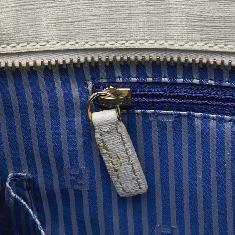 フェンディ ズッカ トートバッグ ショルダーバッグ 8BH185 アイボリー マルチカラー PVC レザー レディース FENDI 【中古】