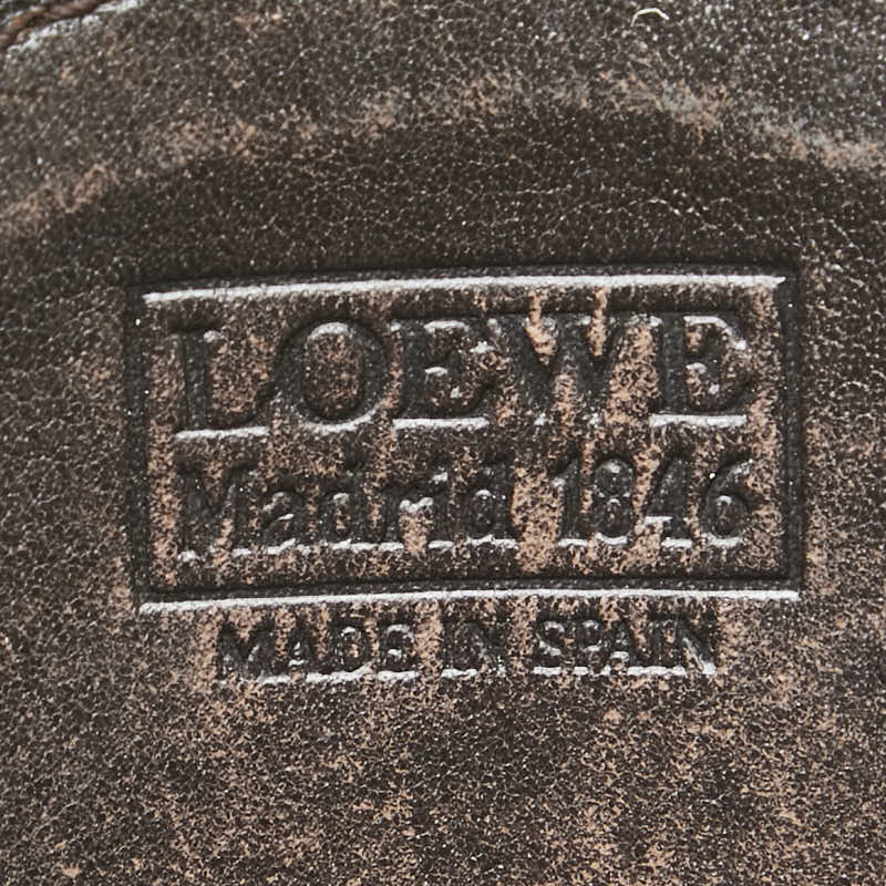 ロエベ ラウンド ツイスト金具 コインケース グリーン レザー レディース LOEWE 【中古】