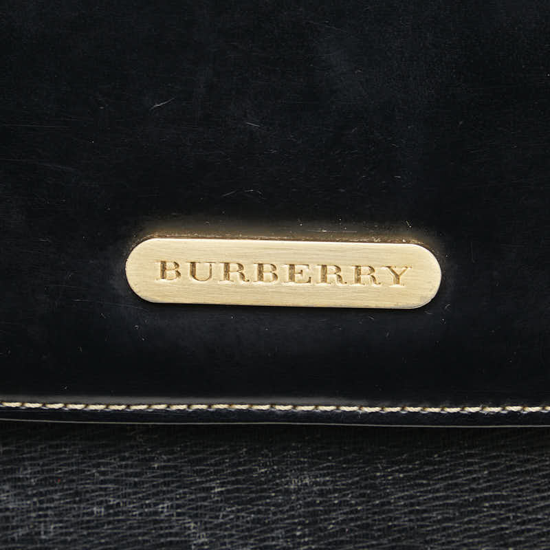 バーバリー ノバチェック ハンドバッグ ショルダーバッグ 2WAY ブラック レザー レディース BURBERRY 【中古】
