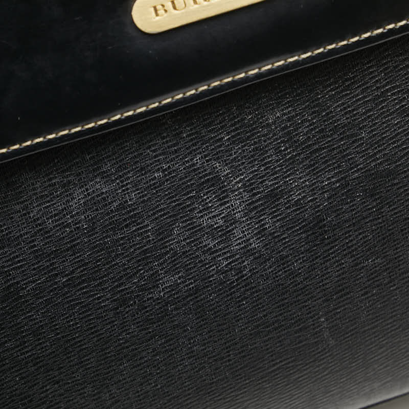 バーバリー ノバチェック ハンドバッグ ショルダーバッグ 2WAY ブラック レザー レディース BURBERRY 【中古】