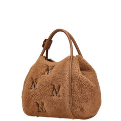 マックスマーラ マリン テディベア ショッピングバッグ ハンドバッグ ショルダーバッグ 2WAY ブラウン ファー レザー レディース MAX MARA 【中古】