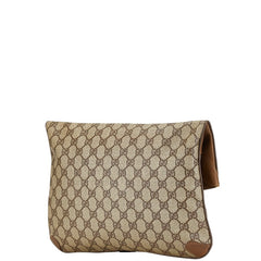 グッチ オールドグッチ GGスプリーム クラッチバッグ セカンドバッグ 89 02 075 ベージュ ブラウン PVC レザー メンズ GUCCI 【中古】