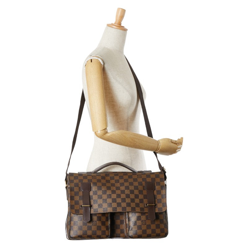 ルイ ヴィトン ダミエ ブロードウェイ ハンドバッグ ショルダーバッグ 2WAY N42270 ブラウン PVC レザー メンズ LOUIS VUITTON 【中古】