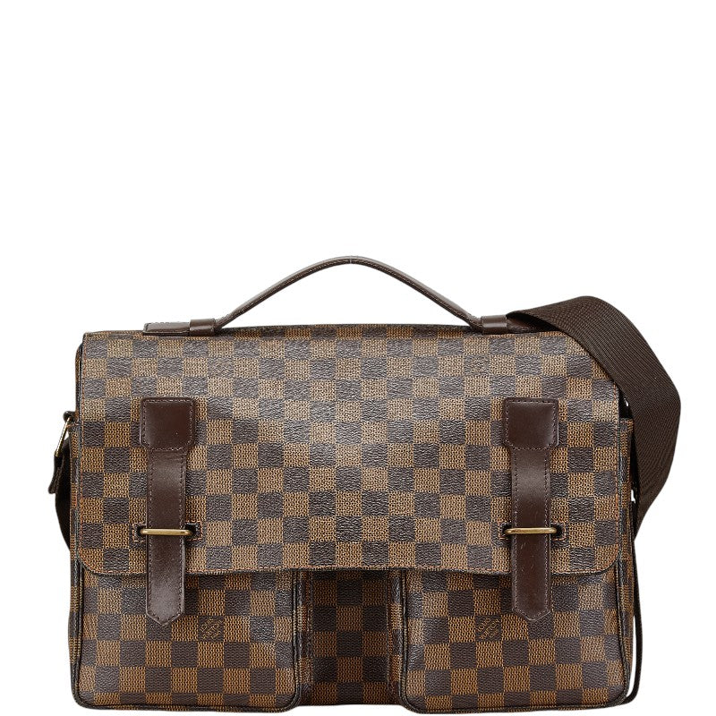 ルイ ヴィトン ダミエ ブロードウェイ ハンドバッグ ショルダーバッグ 2WAY N42270 ブラウン PVC レザー メンズ LOUIS VUITTON 【中古】