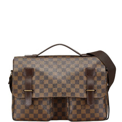 ルイ ヴィトン ダミエ ブロードウェイ ハンドバッグ ショルダーバッグ 2WAY N42270 ブラウン PVC レザー メンズ LOUIS VUITTON 【中古】