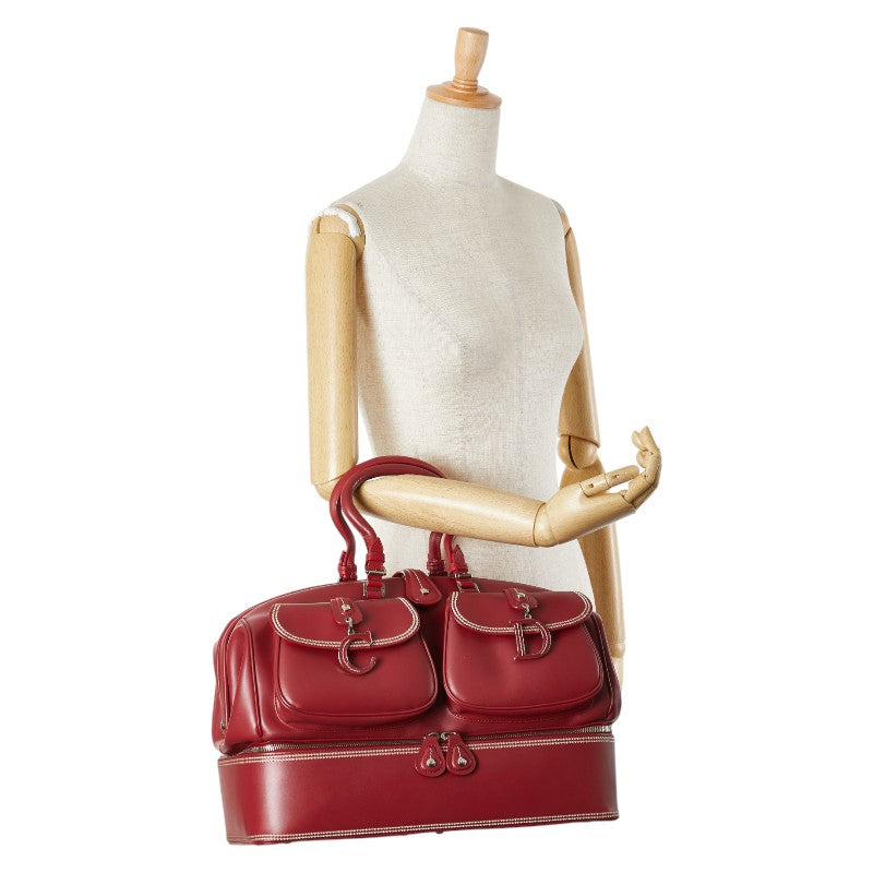 ディオール ハンドバッグ ドクターズバッグ レッド レザー レディース Dior 【中古】