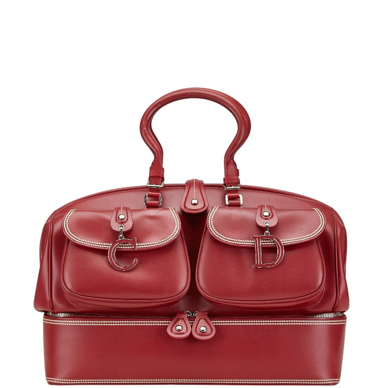 ディオール ハンドバッグ ドクターズバッグ レッド レザー レディース Dior 【中古】