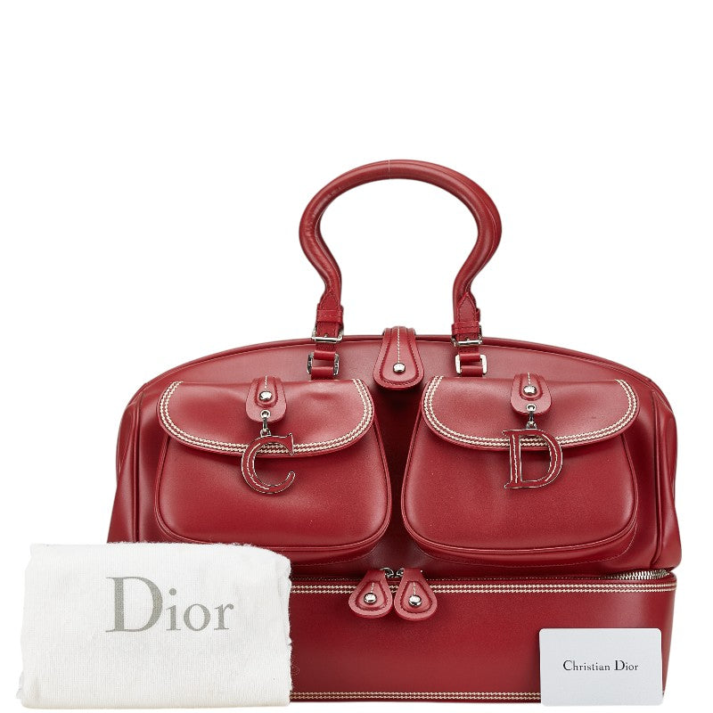 ディオール ハンドバッグ ドクターズバッグ レッド レザー レディース Dior 【中古】