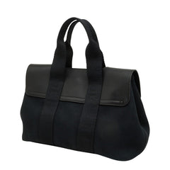 エルメス ヴァルパライソPM ハンドバッグ ブラック シルバー金具 レザー トワルシェブロン レディース HERMES 中古