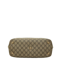 グッチ GGスプリーム トートバッグ ショルダーバッグ 415721 ベージュ ブラウン PVC レザー レディース GUCCI 中古