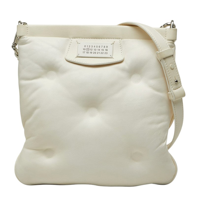 マルタンマルジェラ グラムスラム 斜め掛け ショルダーバッグ SB1WG0005 ホワイト レザー レディース MARTIN MARGIELA 中古