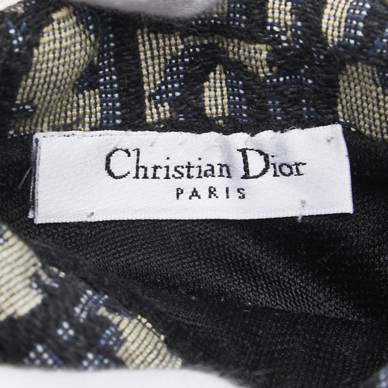 ディオール オブリーク トロッター グローブ ブラック マルチカラー レザー キャンバス レディース Dior 【中古】