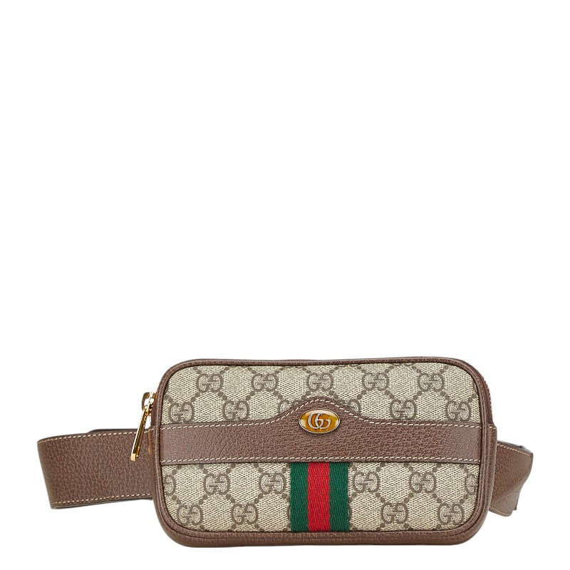 グッチ GGスプリーム オフィディア ボディバッグ ウエストバッグ 519308 ベージュ マルチカラー PVC レザー レディース GUCCI 中古